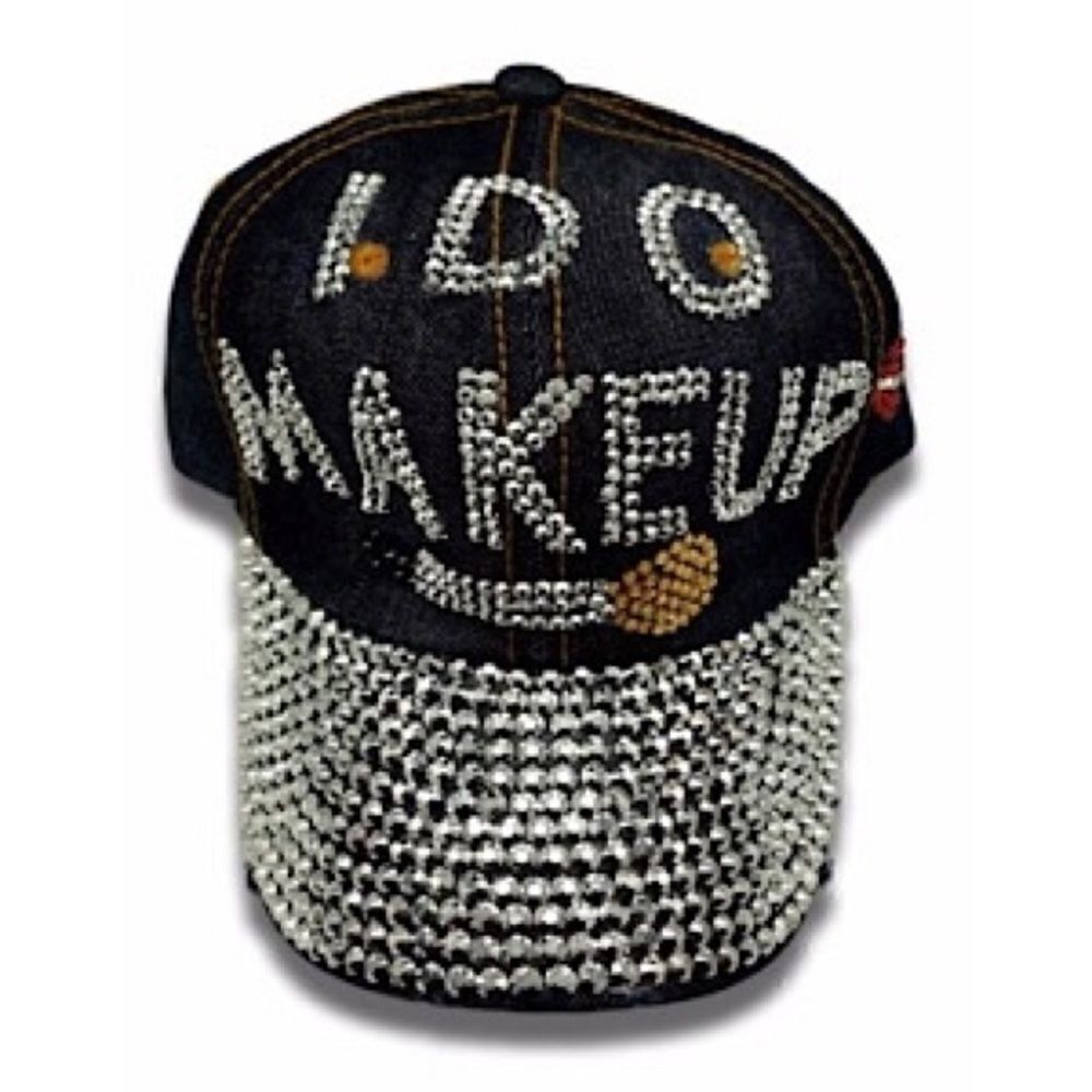 I Do Makeup Bling Denim Cap